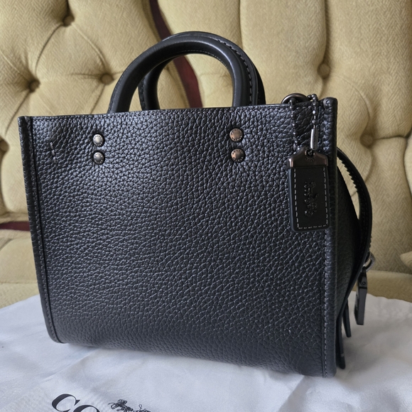Coach Rogue 20 Black And Pewter HDW - Picture 1 of 16